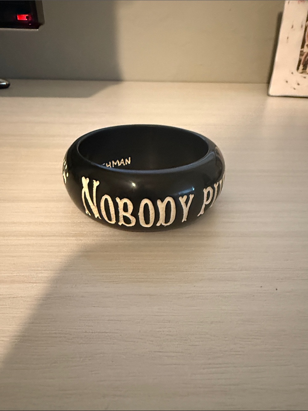 Jessica Kagen Cushman black bangle nobody puts baby in a corner bracelet
